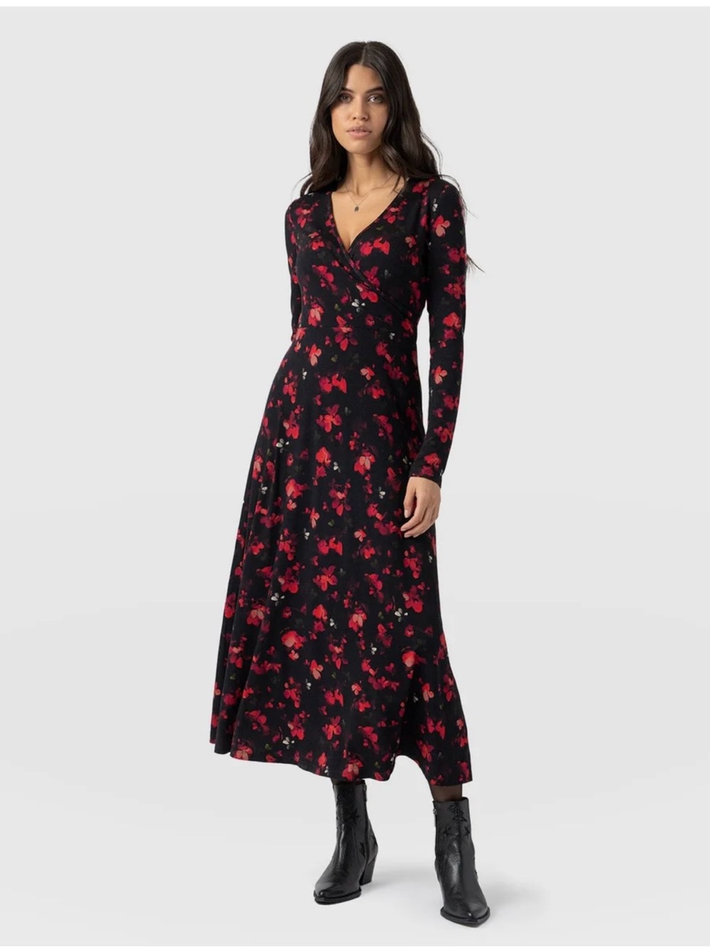 NWOT Saint + Sophia Maggie Wrap Midi Dress